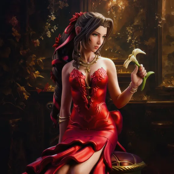 Aerith beautiful flower - Final Fantasy