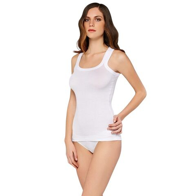 Майка в мелкий рубчик Doreanse Ribbed Modal (Размер: XL) (Цвет: белый)