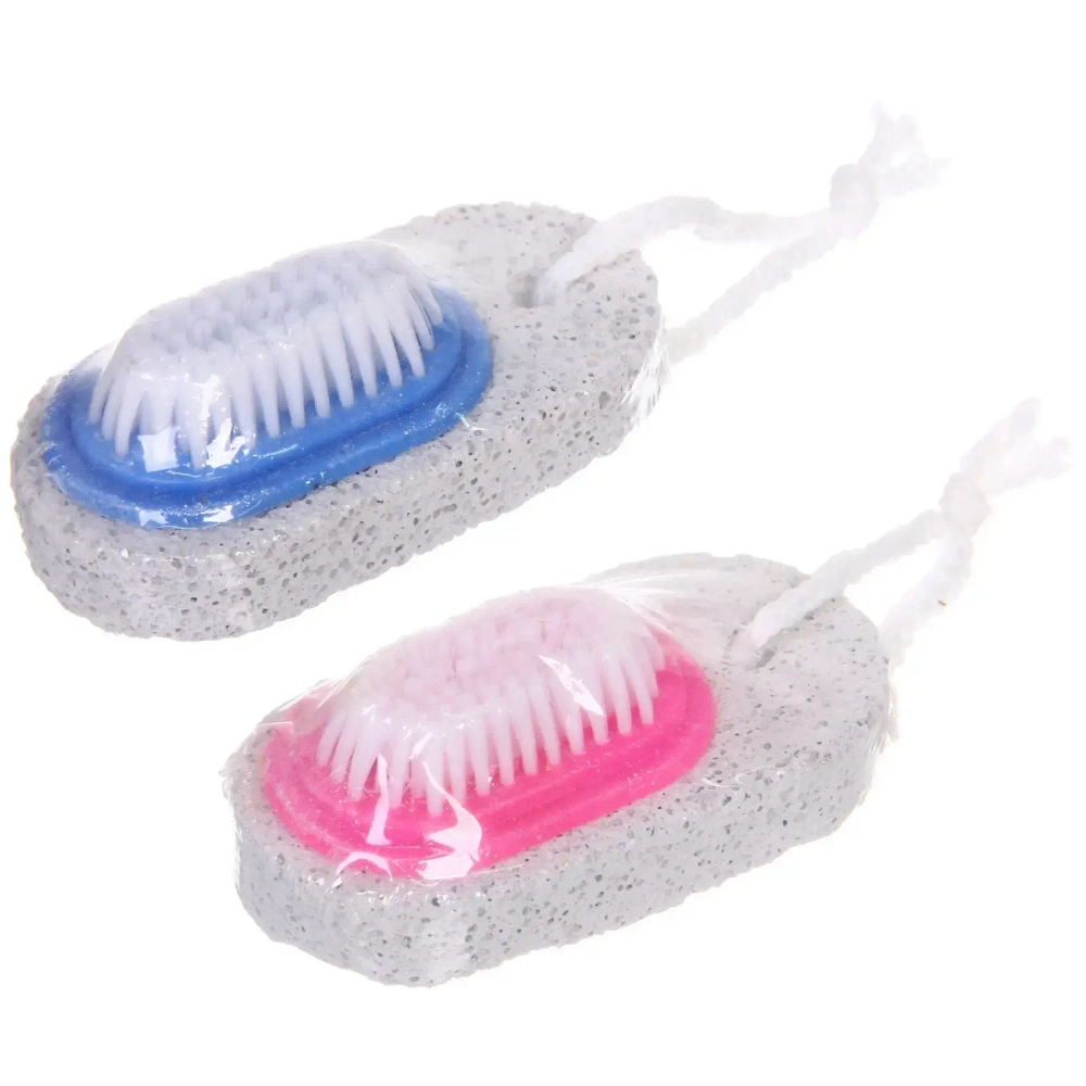 Пемза для ног «Pedicure», со щеткой, форма овал, цвет в ассортименте, 6,5*4, 31гр✦