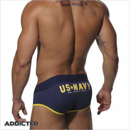 Мужские трусы брифы темно-синие Seobean Addicted US Navy Brief H72