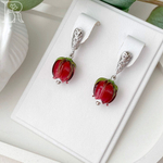 LEFIREL' Серьги серебряные женские "Алета" с цветами из муранского стекла / ювелирные украшения из родированного серебра 925