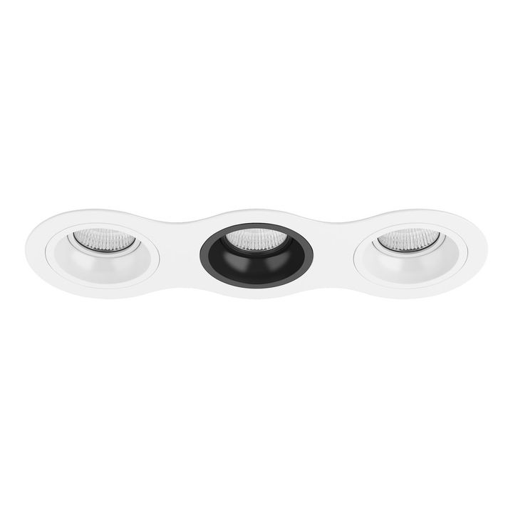 Комплект из светильников и рамки Lightstar Domino Round (214636+214606+214607+214606) D636060706