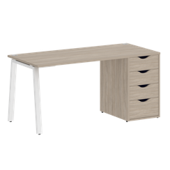 Home Office Стол письменный VR.SP-3-158.4.A Дуб Аттик/Металл Белый 1580*720*750