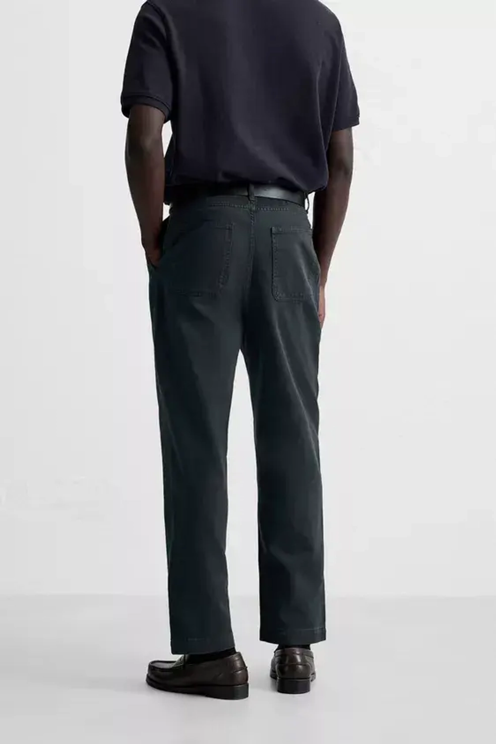 ZARA БРЮКИ REGULAR FIT СО СКЛАДКАМИ, СИНИЙ