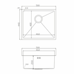 Мойка подст.монтаж 50х44 (3,0) вып 3 1/2  MIXLINE PRO 20см с сифоном (бронза)