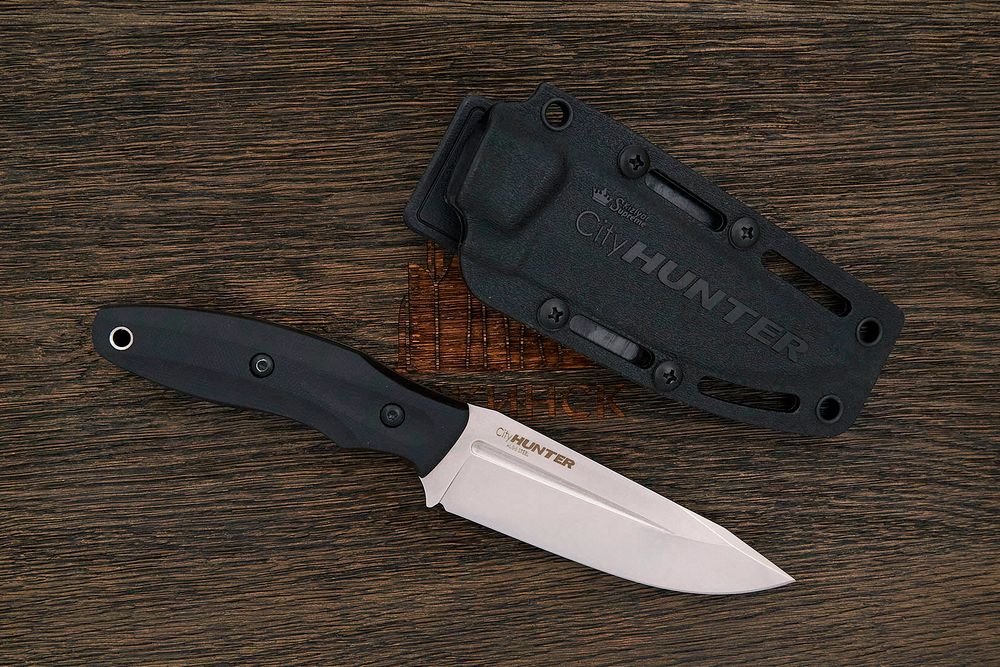 Нож туристический Kizlyar Supreme Cityhunter, клинок 105мм, сталь AUS-8, рукоять G10 чёрный