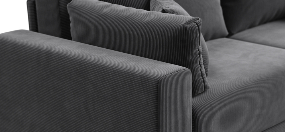 Угловой диван Босс Прайм ХЛ Вельвет Корд графит