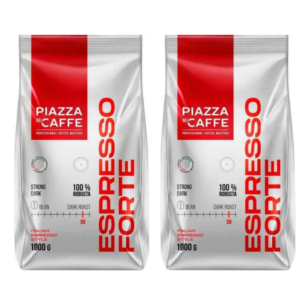 Кофе в зернах Piazza del Caffe Espresso Forte 1 кг, 2 шт