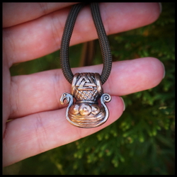 Кулон "Драккар" , брелок для ключей , бронза