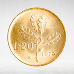 Italy 20 Lire 1979 R "Oak Branch", AU