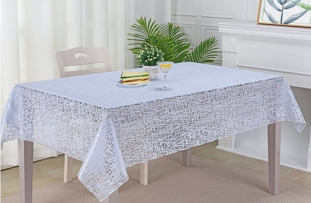 Скатерть 137*180 см «Гармония», паутинка, пвх, цвет белый