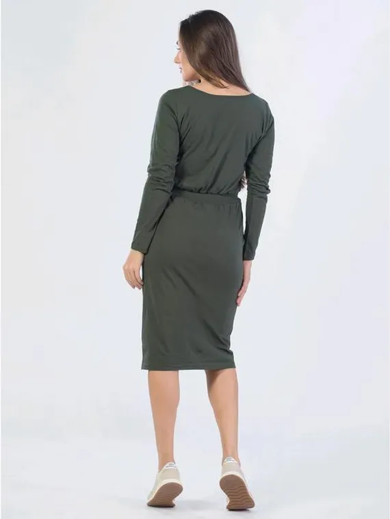 Платье женское, размер 42, цвет хаки