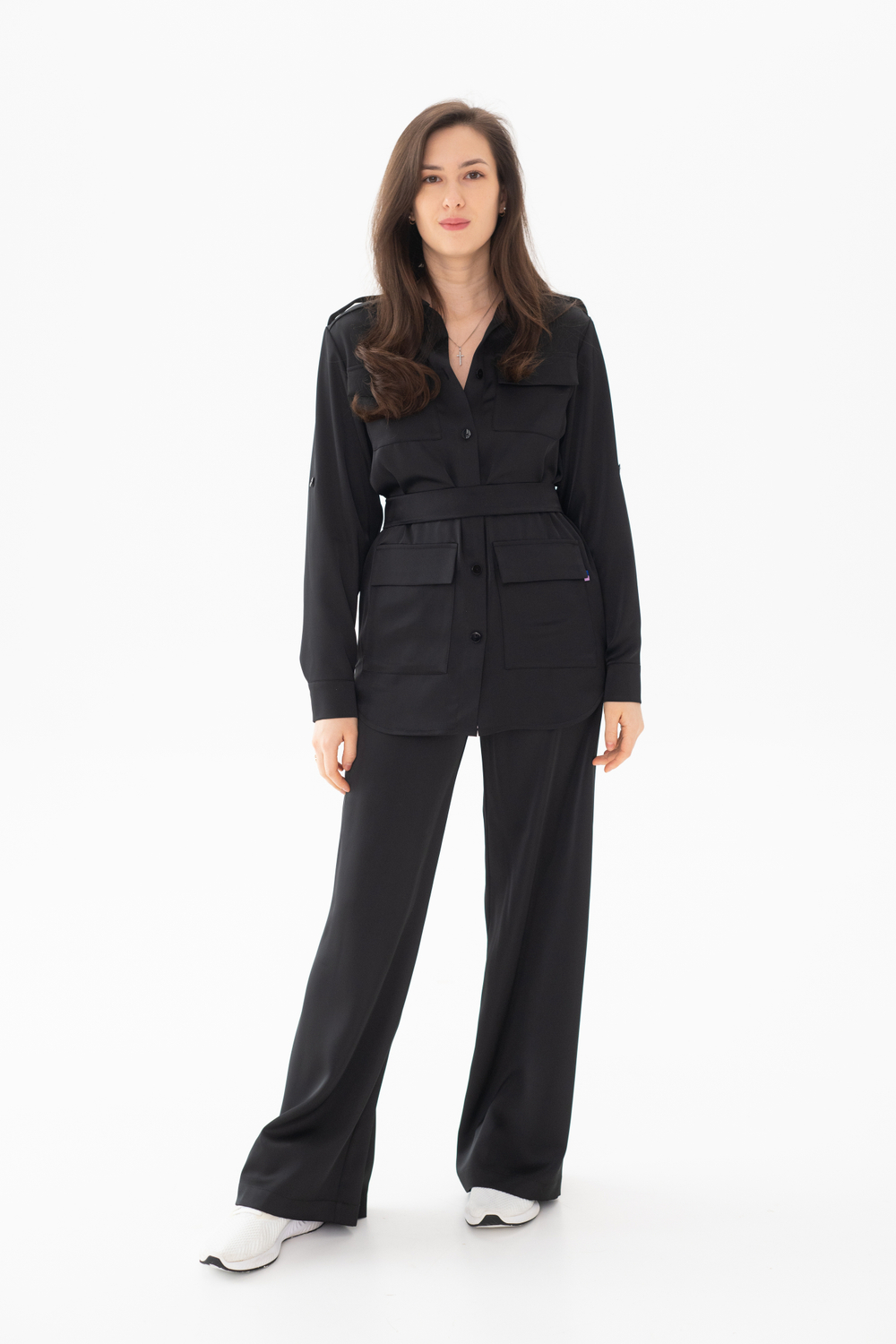 Блуза сафари сатин