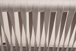 "Касабланка" диван 2-местный плетеный из роупа, каркас алюминий белый муар, роуп бежевый 20мм, ткань бежевая 035