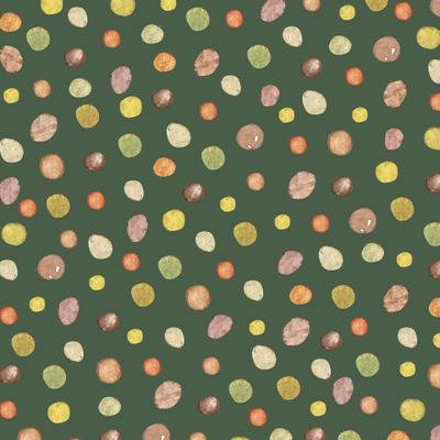 Акварельный горох на зеленом фоне