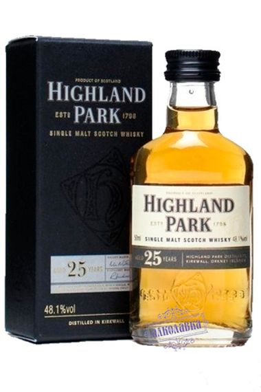Хайленд Парк. Шотландский виски, 25 лет выдержки. 0,05 Л