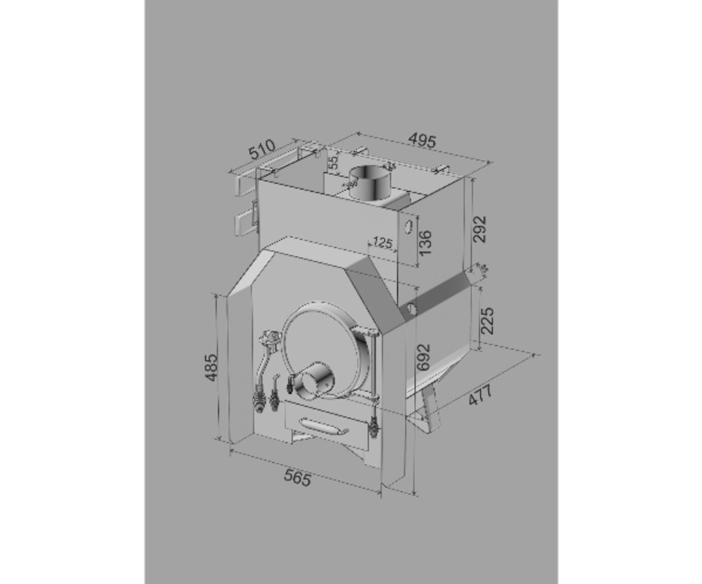 Печь банная "Бренеран" АОТ-12, топка 8мм
