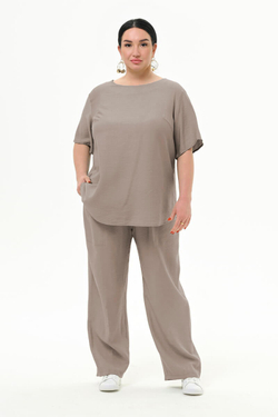 Брюки прямые из вискозы, капучино