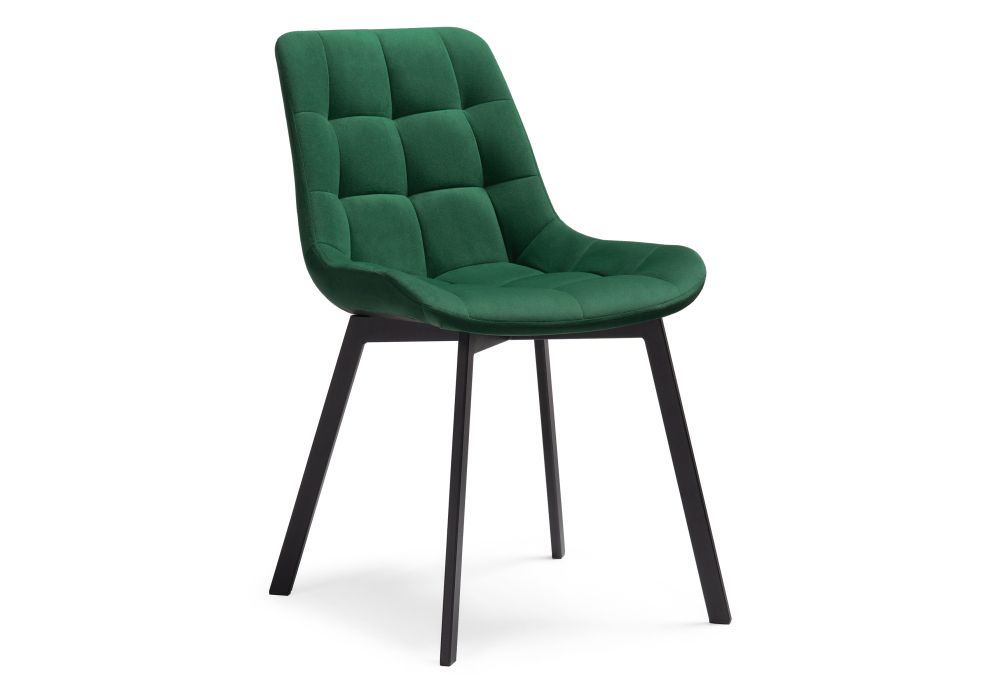 Стул на металлокаркасе Челси черный / зеленый