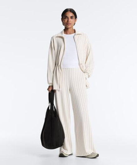 OYSHO Брюки в тонкую полоску с широкими штанинами и модалом, экрю