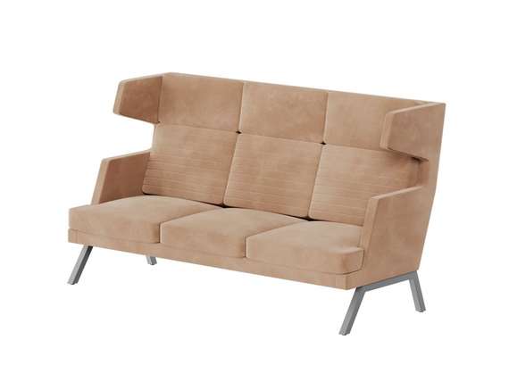 Алдо Диван трёхместный высокий ALD-03 Timless 020/Металл Серый 2010*960*1180