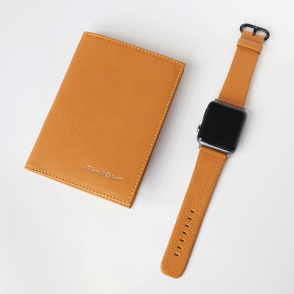 Обложка для паспорта из натуральной кожи теленка, золотого цвета