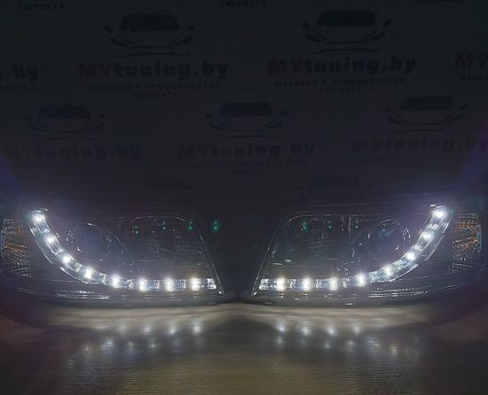 Передняя оптика CHROME для  VW T5 04.03-08.09