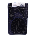 Набор для ванной и туалета 3 пр. «Rubin» ( 2 коврика 50*80+50*40, 1 чехол на крышку унитаза)синий