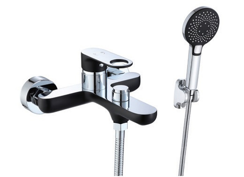 043531-C Смеситель од. для ванны кор. (чер/хром) ViEiR (10/1шт)