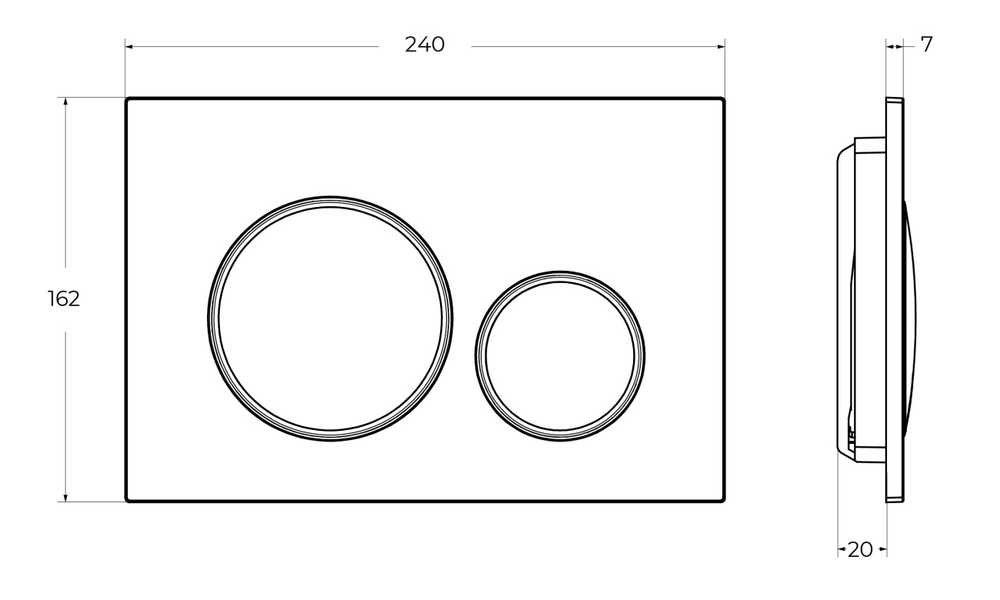 Кнопка смыва BelBagno BB-17C-IN цвет нержавеющая сталь