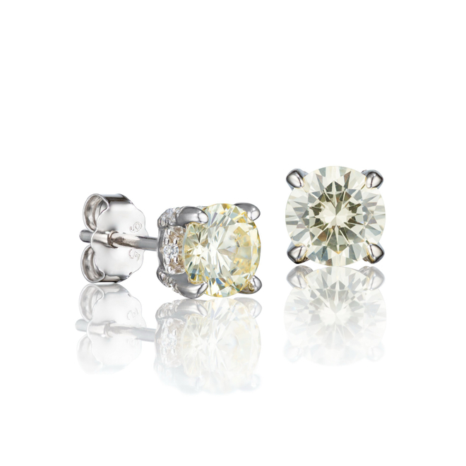 Серьги пусеты Embrasse Light Yellow 6 мм