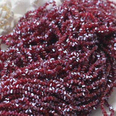 Хрусталь (стекло) граненный, винно-гранатовый 4*3 мм, 1 нить, С049