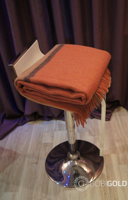 Плед из шерсти Альпаки 170x210 см. - розово-бежевый (арт. AGG001)