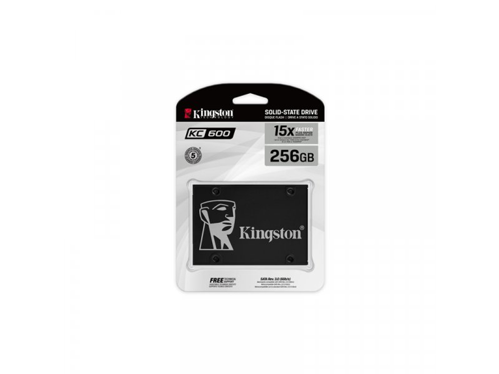 SSD накопитель Kingston KC600 256ГБ, 2.5" SATA, SATA III, [SKC600/256G]
