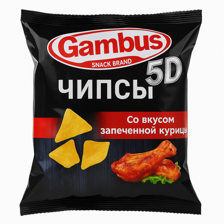 Чипсы 5D запеченная курица Gambus 40 гр