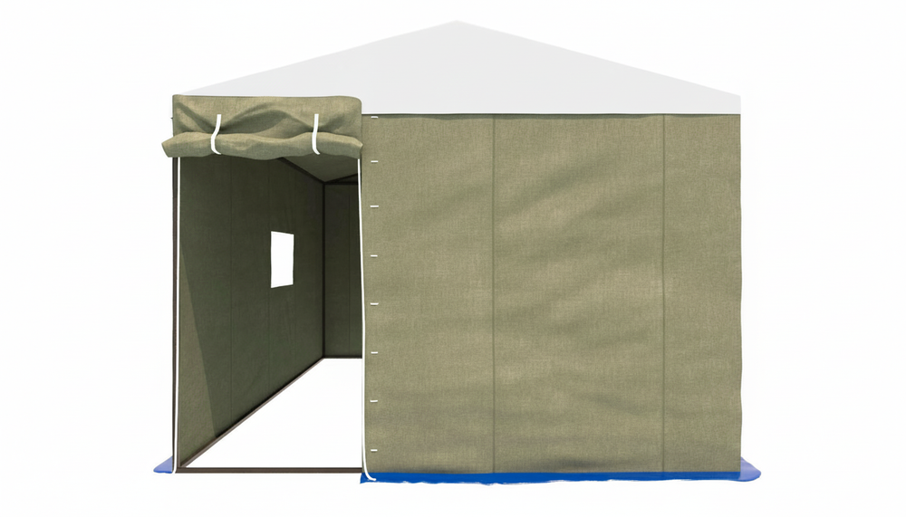 Палатка сварщика МногоТентов 4х3 м. (Стены брезент ОП/крыша ткань ПВХ).