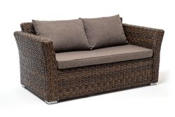 "Капучино" диван из искусственного ротанга (гиацинт) двухместный, цвет коричневый