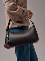 Кожаная сумка багет кросс-боди коричневый шоколад