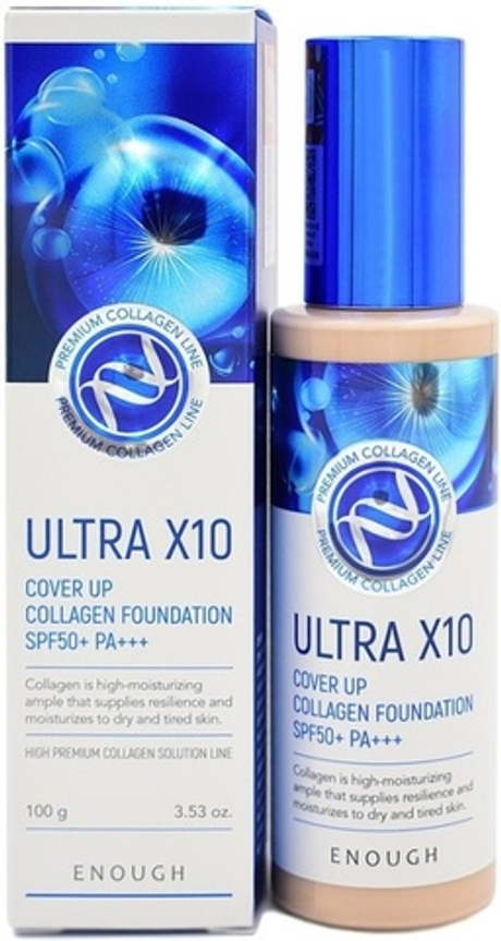 Тональный крем Enough Ultra X10 Cover Up Collagen Foundation SPF50+ PA +++ тон 21 100 мл