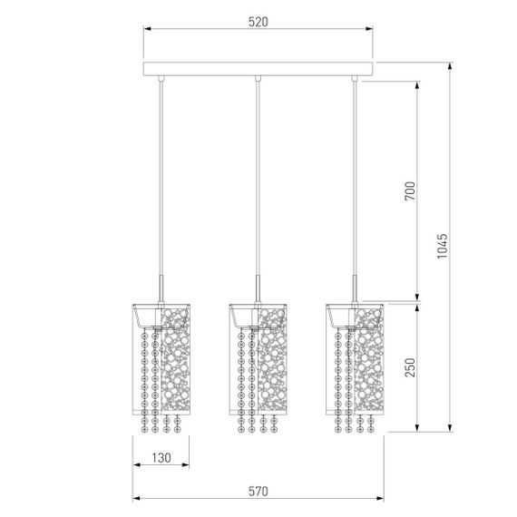 Подвесной светильник Eurosvet 1181/3 хром