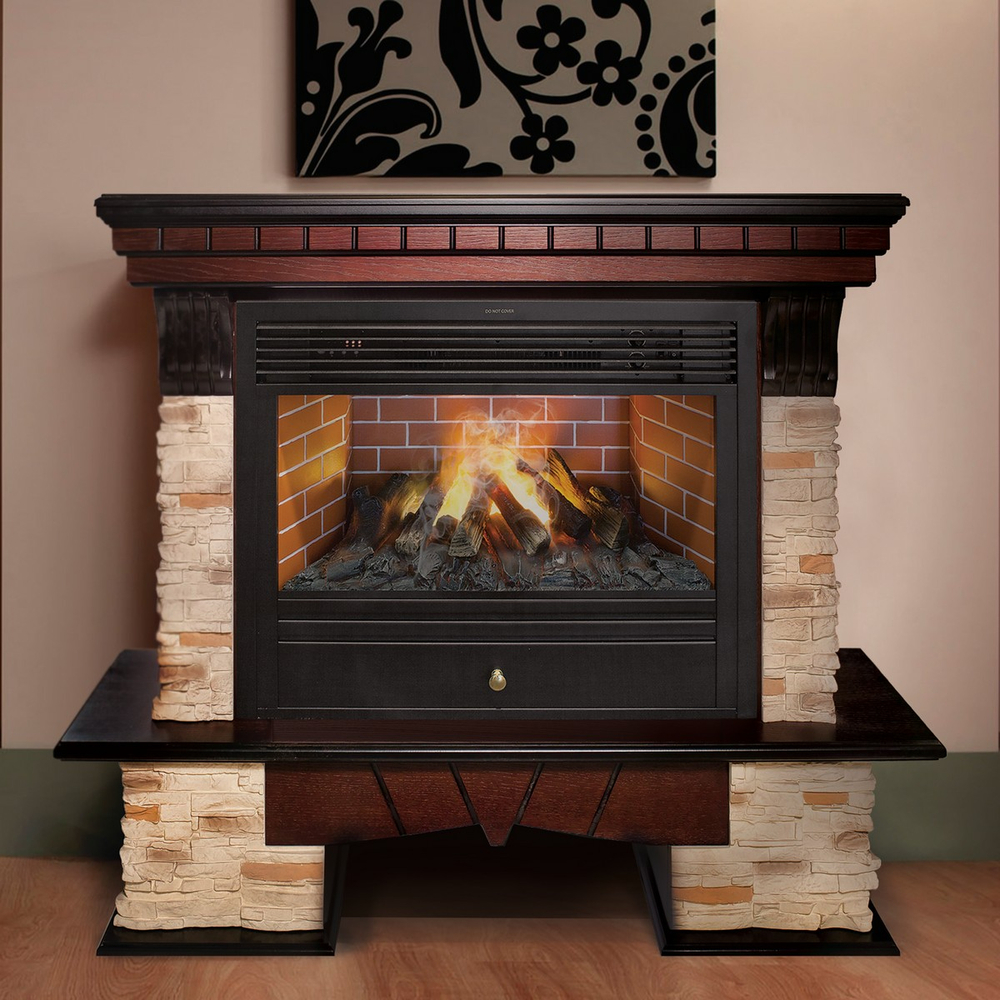 Электрокамин RealFlame Rockland AO античный дуб с очагом 3D Novara