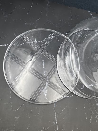 Блюдо стеклянное круглое с крышкой 30 см.