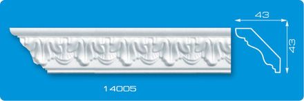 Потолочный плинтус инжекционный 1.3м, 43х43