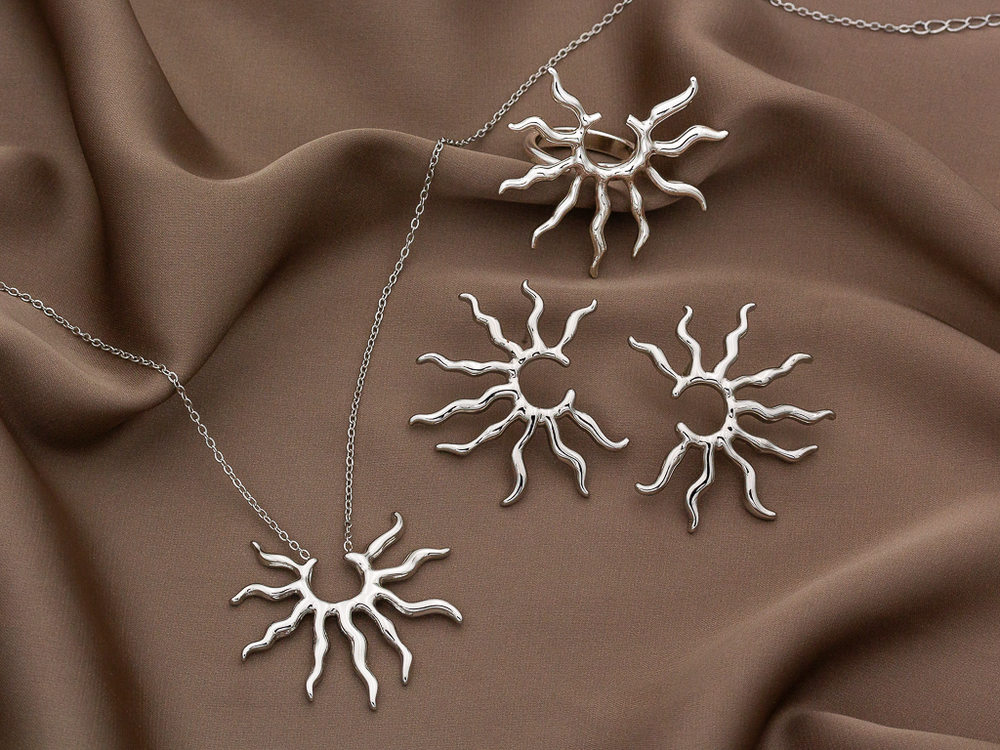 Цепочка с подвеской Солнце, сталь