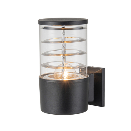 Уличный настенный светильник 1x60Вт E27, металл/стекло, чёрный