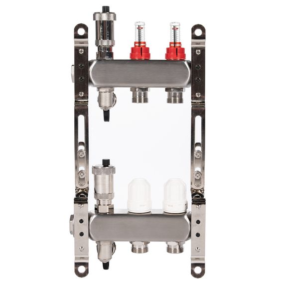 Коллектор Royal Thermo нерж. в сборе с расходомерами 1 ВР-3/4 НР с автомат. воздухоотвод-ми 2 вых. купить в Москве и Московской области по низкой цене с доставкой по России — (7) Коллектор Royal Thermo нерж. в сборе с расходомерами 1 ВР-3/4 НР с автомат. воздухоотвод-ми 2 вых. — (7)