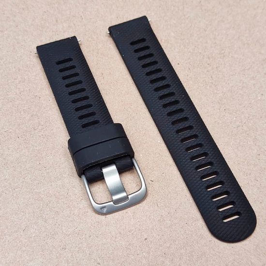 Ремешок 18 мм силиконовый для Garmin Venu 2S, Vivoactive 4S, Forerunner 255S, Forerunner 265S быстросъемный Quick Release (Черный)