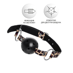 Черный кляп-шар 4,5см на леопардовых ремешках ToyFa Anonymo 310302