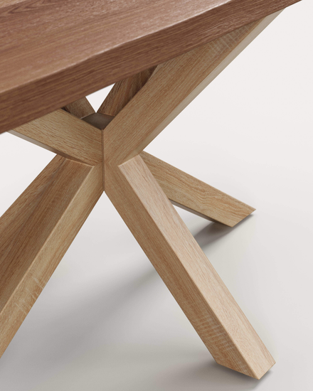 Стол Argo из состаренного дубового шпона и стальных ножек с имитацией дерева, 160 x 90 см