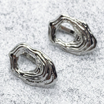 Ювелирные швензы с родиевым покрытием, размер 21*14 мм, цена за пару